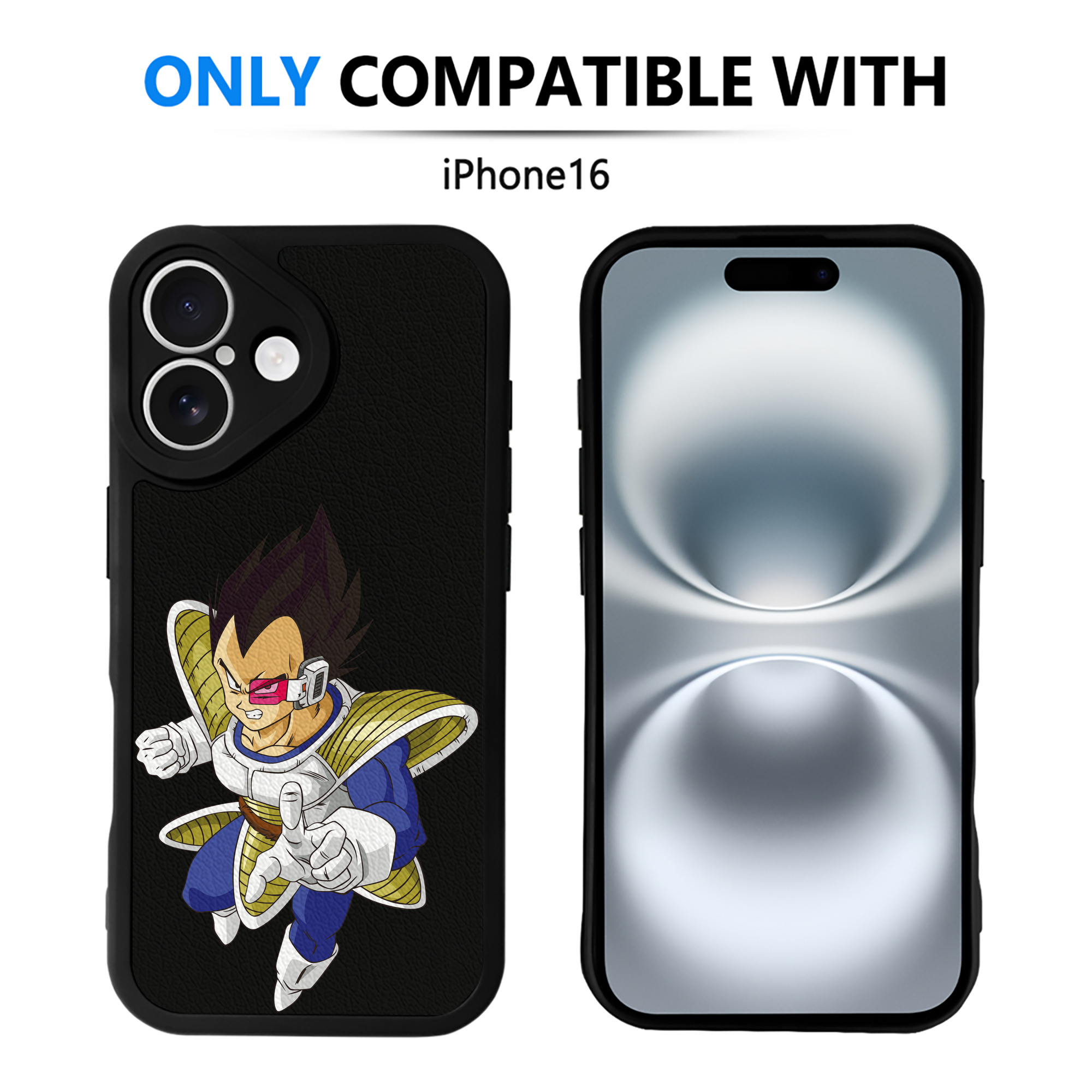 （画像用） ドラゴンボール ベジータ四世（Bejīta Yonsei）DRAGON BALL Vegeta IV 【iPhone 16シリーズ対応】シリコンスマホケース（レザー調） 材質：シリコン